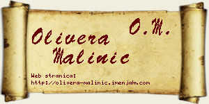 Olivera Malinić vizit kartica